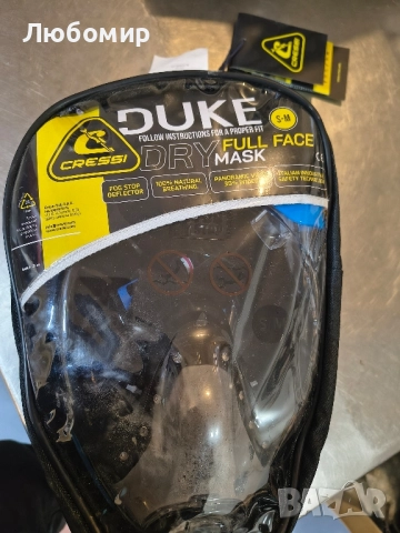 Маска за шнорхелинг, Cressi, силикон/поликарбонат, черно/синьо,S M, снимка 3 - Водни спортове - 52504153