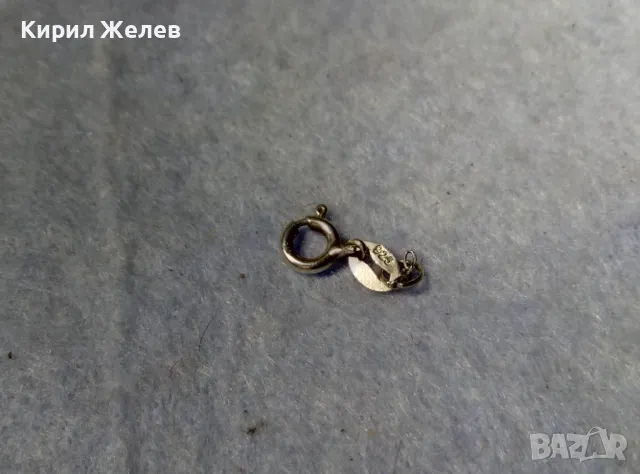 СТАРА СРЕБЪРНА ЗАКОПЧАЛКА СРЕБРО 925 с БЯЛА ПОЗЛАТА КАРАБИНКА За ГРИВНА КОЛИЕ ВЕРИЖКА 49908, снимка 4 - Други - 49517970