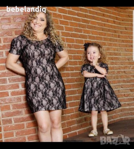 Страхотен сет мама Xl и дама 128 см, снимка 4 - Детски рокли и поли - 29356575