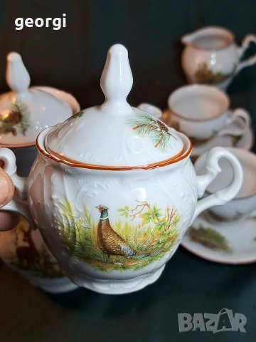 чешки порцеланов сервиз Bernadotte ловни мотиви  35/1, снимка 12 - Сервизи - 54176716