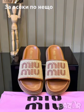 Miu Miu Дамски Чехли Миу Миу - 2 Налични Цвята Код E273, снимка 9 - Чехли - 50415298