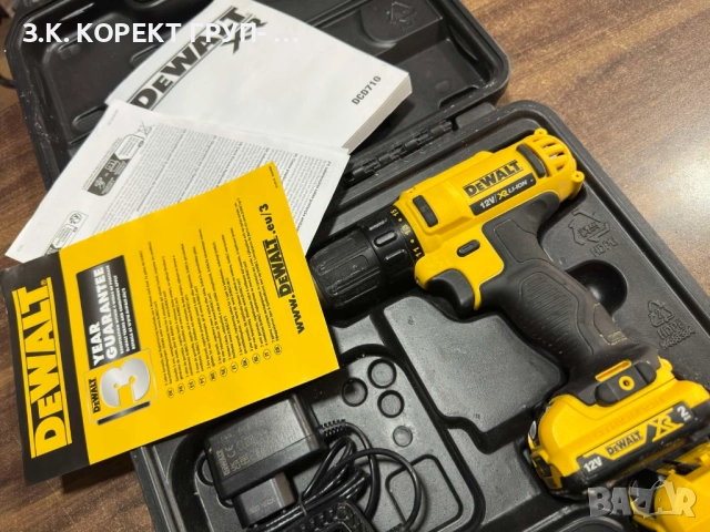 Aкумулаторен винтоверт DeWALT DCD710 с 2 батерии и зарядно, снимка 3 - Винтоверти - 52052927