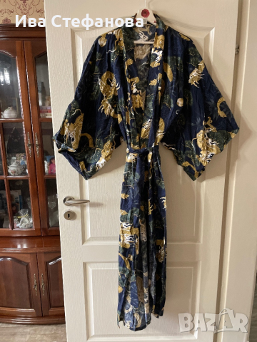Оригинално тип халат дълго ново японско автентично кимоно памук памучно дракон , снимка 10 - Рокли - 44585759