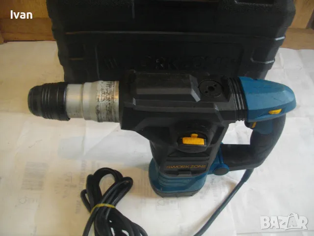 WORKZONE 2018г. 1500W 5J ЕЛЕКТРИЧЕСКИ ПЕРФОРАТОР КЪРТАЧ 4 ПОЗИЦИОНЕН ОТЛИЧЕН В КУФАР, снимка 12 - Перфоратори - 48268746