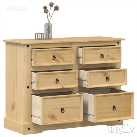 vidaXL Скрин Corona, 112x48x91 см, бор масив, снимка 2 - Скринове - 56147473