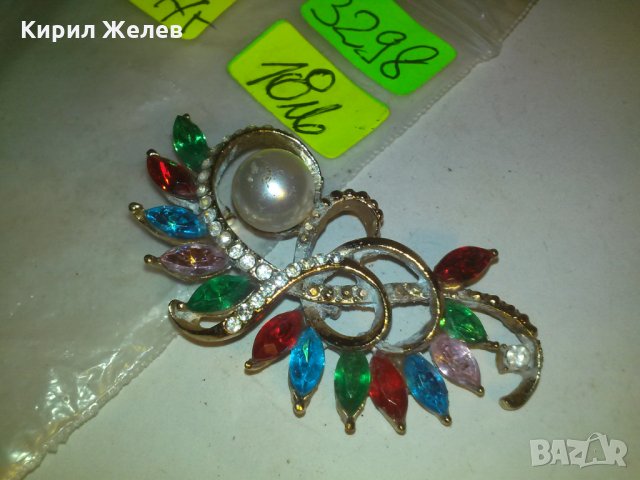 АРТ БРОШКА с КРАСИВИ ФАСЕТИРАНИ КАМЪНИ 3298, снимка 7 - Други - 29844021