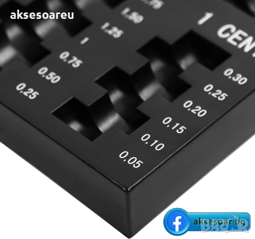 Органайзер за сортиране на евро монети - Издръжлива пластмасова кутия за съхранение и транспортиране, снимка 18 - Нумизматика и бонистика - 53259452