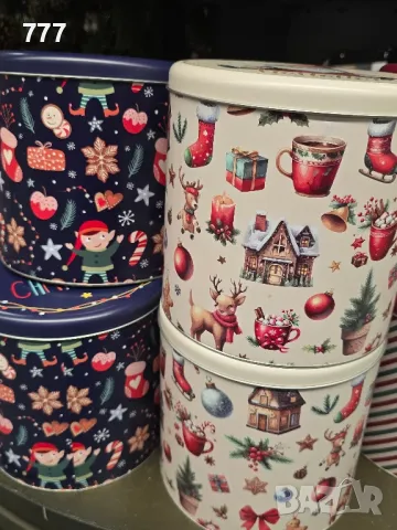 метални коледни кутии, снимка 5 - Кутии за съхранение - 47718201