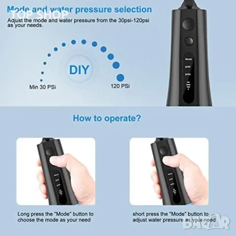 Нов Водоустойчив безжичен иригатор за устна кухина/Премахване зъбна плака/USB акумулатор, снимка 6 - Тримери - 49732384