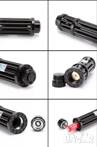 450nM Най-Мощен Син Лазер Лазер Високоенергиен Лазер 50000mW Военен Лазер 20КМ Син Лъч 2х18650 21СМ, снимка 11 - Оборудване и аксесоари за оръжия - 48069453