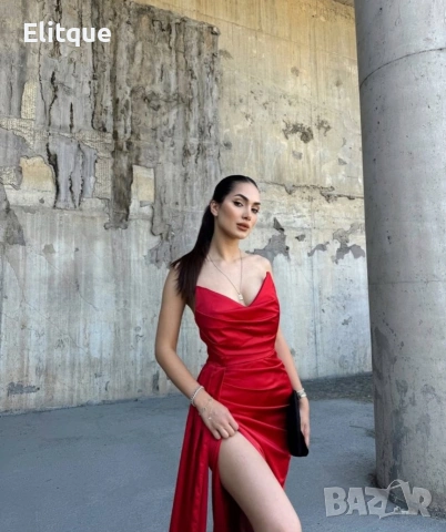 ⭐️Дълги сатенени рокли с цепка