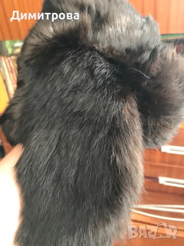 Детска кожена шапка с естествен косъм - тип ушанка, снимка 3 - Шапки - 42781377