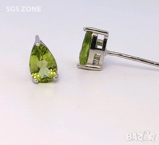 Сребърни обеци с перидот, снимка 8 - Обеци - 52857412