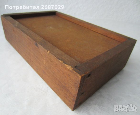 ?  Стара дървена кутия с плъзгащ капак, дърво стара, снимка 6 - Други - 31791297