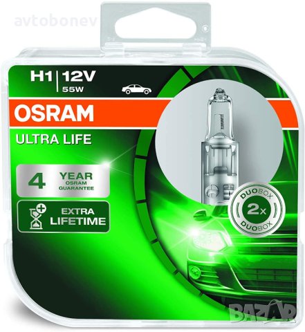 Халогенни крушки OSRAM ULTRA LIFE H1,H4,H7,H11-DUO BOX, снимка 2 - Части - 31755276
