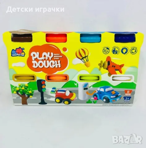 Пластелин моделин 8 цвята в комплект , снимка 4 - Образователни игри - 49876454