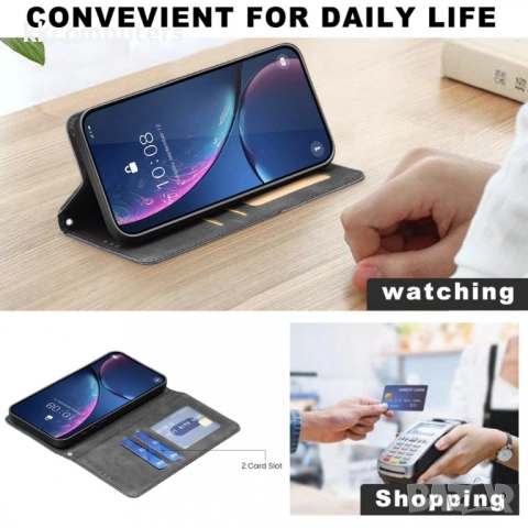 Кожен Калъф за Xiaomi Poco X8 Pro 5G / Redmi Turbo 5 5G - Геометричен дизайн, Слотове за карти, Стой, снимка 10 - Калъфи, кейсове - 54131700