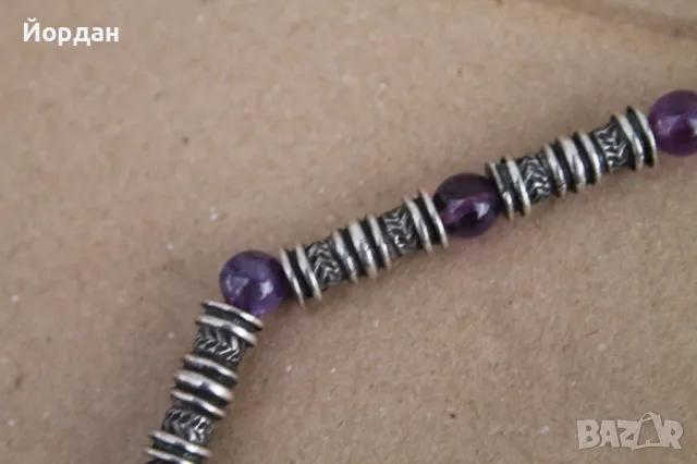 Дамско сребърно колие с аметист , снимка 7 - Други ценни предмети - 49798215