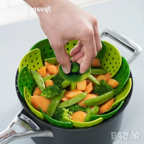 Кошница за готвене на пара със стабилни топлоустойчиви крачета