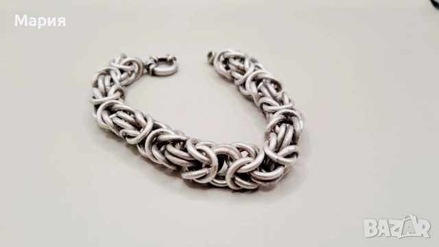 Сребърна Гривна, снимка 2 - Гривни - 54227409