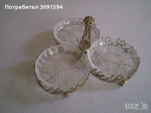 метал с кристал фруктиера за ядки локум, снимка 11 - Антикварни и старинни предмети - 37190899