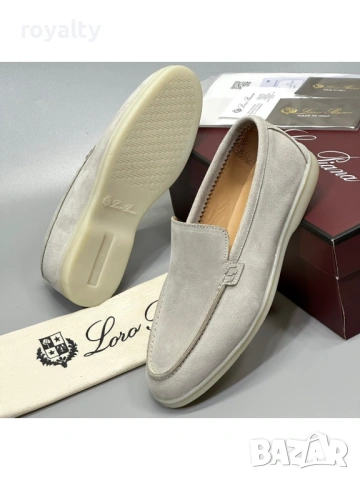 Loro Piana Сиви Мокасини Естествен Велур 36-44 Номер Лоро Пиана