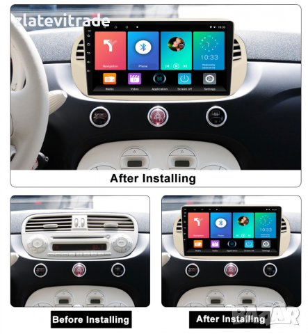 FIAT 500 2007-2015 9" АНДРОИД НАВИГАЦИЯ (БЕЖОВ), снимка 5 - Навигация за кола - 38060459