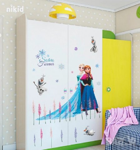 Елза Анна Олаф клонки Замръзналото Кралство frozen самозалепващ стикер лепенка за стена и мебел , снимка 4 - Други - 31101244