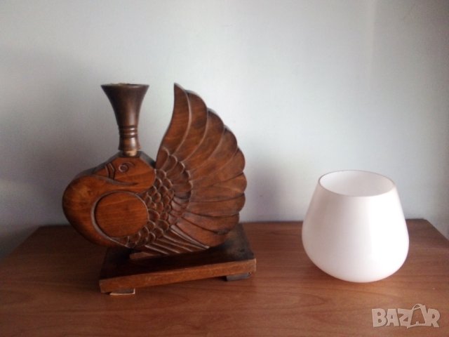 Пуяк/пуйка лампа, дърво, ретро, снимка 2 - Антикварни и старинни предмети - 44319778