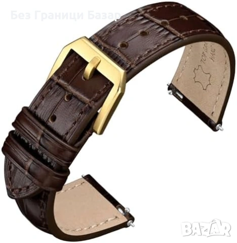 Нова Елегантна кожена каишка за смарт и класически часовник естествена кожа 16 18 20 22 24 мм