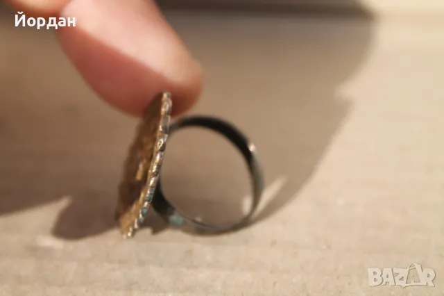 Сребърен възрождеснки пръстен с живачна позлата, снимка 7 - Антикварни и старинни предмети - 49483776