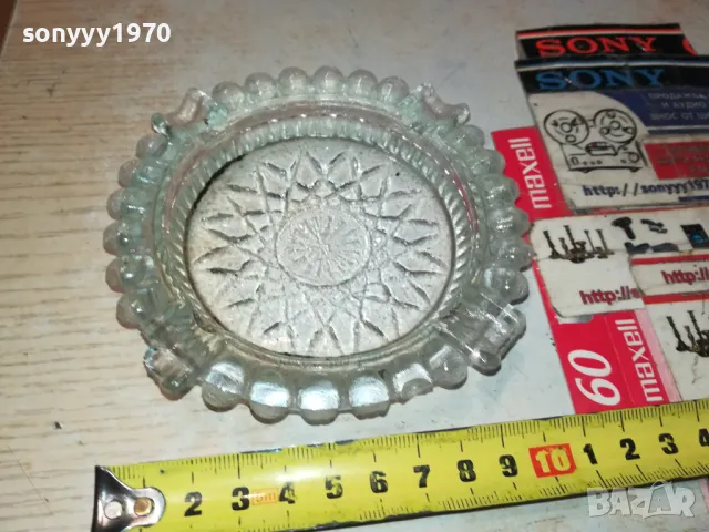 ПЕПЕЛНИК-СТЪКЛО С РЕЛЕФИ 1405251415, снимка 2 - Антикварни и старинни предмети - 50285572