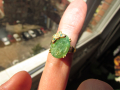 925 сребърен пръстен с зелен берил/смарагд размер 15x11, снимка 3