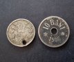 Монети. Румъния. Стари румънски леи. 5 и 10 бани. 1900 и 1906 година., снимка 2