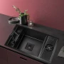 Черна мини мултифункционална кухненска мивка с капак, снимка 6