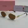 Дамски слънчеви очила MiU MiU овални черно кафяво златно нови с UV400 защита, снимка 7