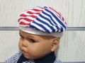 Нова бебешка моряшка барета червено, синьо и бяло възраст до 6 месеца, снимка 1 - Бебешки шапки - 29976191