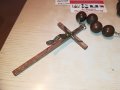 дървен кръст с христос и ланец-1.2метра, снимка 5