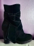 страхотни велурени боти с ток, снимка 1