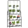 Етажерка за цветя Outsunny, 3-етажна етажерка за растения с висящи куки, снимка 7