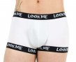 мъжки прашки, еротични боксерки марка Lookme, бели, с фирмено лого на ластиците, снимка 3