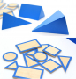 Сини геометрични тела Монтесори в кутия с поставки и знаци , снимка 3