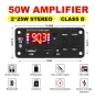 MP3 2*25W модул за вграждане 6V-12V, снимка 1