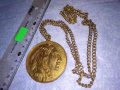 СТАР МНОГО ИНТЕРЕСЕН МЕДАЛЬОН Тип РЯДКА МОНЕТА - САЩ със СТОМАНЕНО ЗЛАТИСТО СИНДЖИРЧЕ ВЕРИЖКА 37106, снимка 3