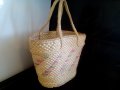 Стилна плетена чанта тип кошница , снимка 2