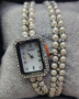 Дамски часовник  комплект с гривна бял/сребрист, снимка 1 - Дамски - 44524365