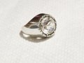 мъжки сребърен пръстен, солиден мъжки пръстен с голям камък - цирконий - стар внос от Щатите ., снимка 1 - Пръстени - 31568998