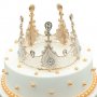 Златна Корона Тиара пластмаса с мъниста за украса декор на торта , снимка 2