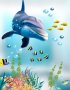 Делфин риби морско дъно самозалепващ стикер лепенка за стена и мебел , снимка 1 - Други - 38095691