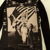 Тениска с дълъг ръкав памук с еластан, с Мерлин Монро в  USA вариант , изчистен гръб в черно., снимка 7 - Тениски - 37446674